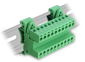 Delock terminalsæt 10-benet vinklet til DIN-skinne – Grøn