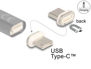 Delock magnetisk adapter USB-C hann – sølv
