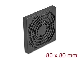 Delock tuuletinritilä pölysuodattimella 80 x 80 mm - musta