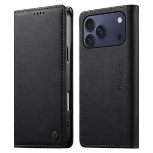 DIERFENG iPhone 18 Pro Max/17 Pro Max Lommeboketui RFID-blokkerende - Svart