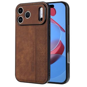 iPhone 18 Pro/17 Pro Skal PU-läder TPU – Brun