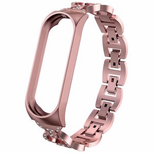 8-Shaped Stainless Steel Watchband for Xiaomi Mi Band 5 & 6 - Pink