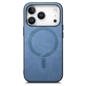 iPhone 18 Pro Max/17 Pro Max MagSafe Skal i PU-läder - Blå
