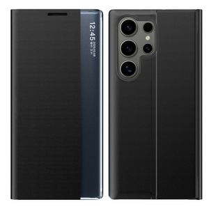 Samsung Galaxy S26 Ultra Etui Visningsvindu PU-lær – Svart