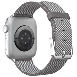 Apple Watch 42 / 41/ 40 / 38mm Justerbart klockarmband i nylon - Grå/Vit