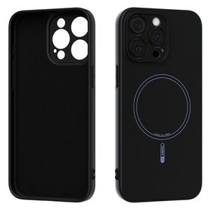 ABEEL iPhone 13 Pro Max MagSafe-yhteensopiva silikonikuori - Musta