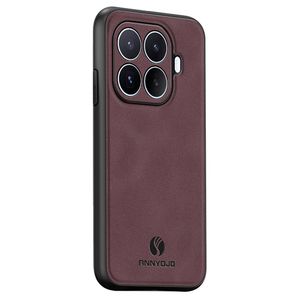 ANNYOJO Xiaomi 17T Pro Skal med baksida i PU-läder - Vinröd