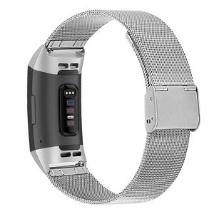 Fitbit Charge 6/5 Kellonranneke, Ruostumaton teräs - hopea