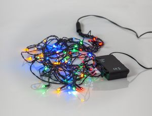 LED lyskæde BATTERI / 64 LED MULTIFARVEDE / 2,7m / BATTERI / TIMER – Indendørs/udendørs