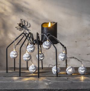 LED Ljusslinga Halloween Vita pumpor 10 LED 135cm med Timer