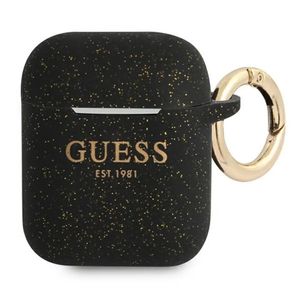 Guess Glitter Silikon Fodral till AirPods 1/2 - Svart