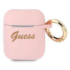Guess Silicone Vintage Script Fodral till AirPods 1/2 - Rosa