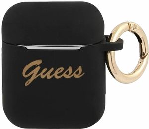 Guess Silicone Vintage Script Fodral till AirPods 1/2 - Svart