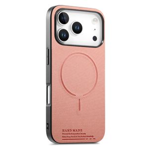 iPhone 17 Pro Max MagSafe-skal med textillook – Rosa