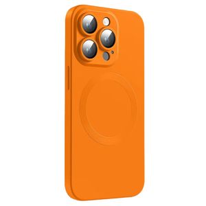 iPhone 15 Pro Kuori MagSafe-yhteensopiva Liquid Silicone – Oranssi