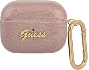 Guess Saffiano Script Fodral till AirPods Pro - Rosa