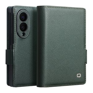 QIALINO Samsung Galaxy Z Fold8 Flip cover i ægte læder - Grøn