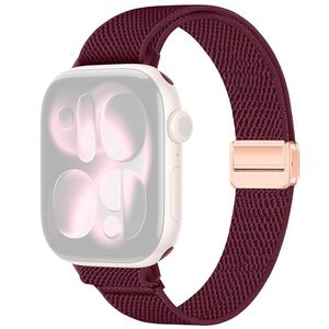 Apple Watch 42/41/40/38mm Smalt Klockarmband i Nylon - Vinröd