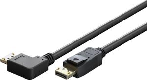 Goobay DisplayPort-kabel vinklet højre/venstre, 54 Gbit/s, 3m