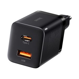 Baseus Super Si Pro hurtigoplader USB & USB-C 30W sort