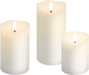 Gooobay sæt med 3 LED vokslys – hvid