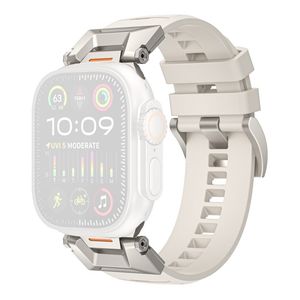 AHASTYLE WE30 Apple Watch 49/46/44/42mm Klockarmband i Fluorgummi - Vit