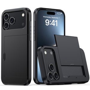 iPhone 18 Pro/17 Pro Kuori korttitaskulla - Musta