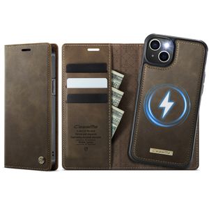 CASEME C49 iPhone 15 Wallet Cover MagSafe RFID Blocking - Brown