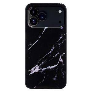 iPhone 18 Pro/17 Pro Cover Marmormønster TPU - Sort