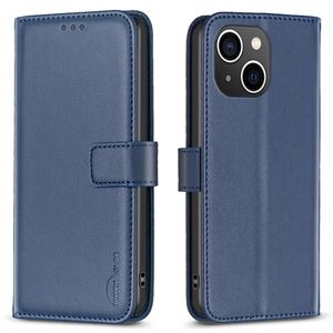 BINFEN COLOR iPhone 15 Wallet Cover Stand PU Leather - Blue