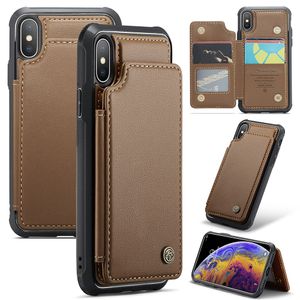 CASEME iPhone XS Max Pungcover med RFID Kortholder – Brun