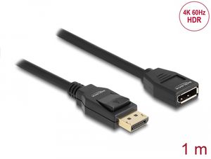 Delock DisplayPort 1.2 förlängningskabel 4K 60 Hz 1m