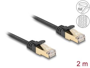 Delock RJ45 fladt netværkskabel Cat.6A U/FTP 2 m – sort