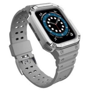 Protect Armored Kuori & Kellonranneke Apple Watch 38/40/41mm  - Harmaa/Hopea