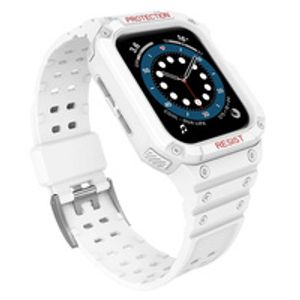 Protect Armored Kuori & Kellonranneke Apple Watch 42/44/45mm  - Valkoinen