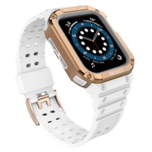 Protect Armored Kuori & Kellonranneke Apple Watch 38/40/41mm  - Valkoinen/Ruusu kultaa