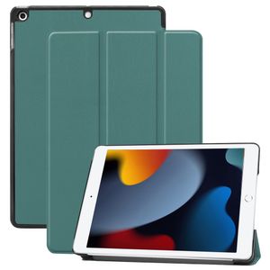 iPad 10.2" (2021/2020/2019) Fodral Tri-Fold PU-läder - Svartgrön