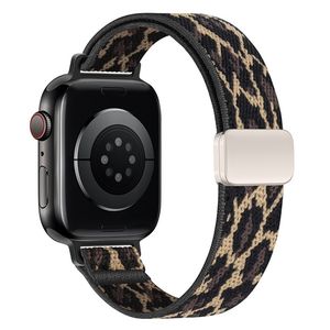 Apple Watch 49/46/44/42mm Smalt Klockarmband i Nylon - Leopard