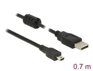 Delock USB 2.0-kabel USB-A hann til USB 2.0 Mini-B hann - Svart