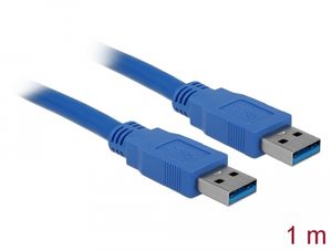 Delock USB 5 Gbps -kaapeli USB-A uros - USB-A uros 1 m - sininen