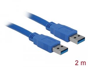 Delock USB 5 Gbps -kaapeli USB-A uros - USB-A uros 2m - sininen