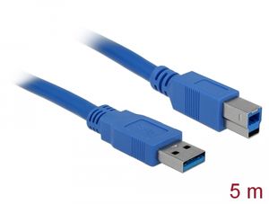 Delock USB 5 Gbps-kabel USB-A-hane till USB-B-hane 5m - Blå