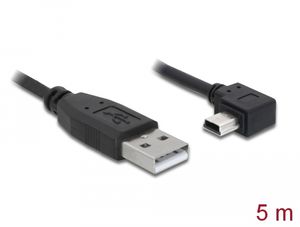 Delock USB 2.0-kabel USB-A han til Mini USB-B han venstrevinklet 5m