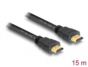 Delock Høyhastighets HDMI-kabel med Ethernet - HDMI A-hann til HDMI A-hann 15 m