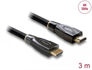 Delock High Speed HDMI-kabel med Ethernet 4K, 3m - antracit