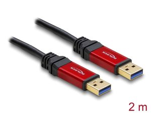 Delock USB 5 Gbps -kaapeli USB-A uros - USB-A uros 2m metalli