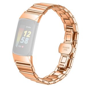 Fitbit Charge 6 / Charge 5 Urrem Rustfrit Stål – Rosaguld