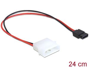 Delock Strömkabel Molex 4-polig hane till Slim SATA 6-polig hona 24cm