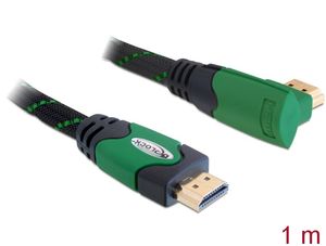 Delock Høyhastighets HDMI-kabel med Ethernet-hann til vinklet hann 4K 1m