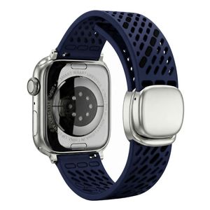 Apple Watch 42 / 41/ 40 / 38mm Klockarmband i Silikon - Mörkblå/Svart